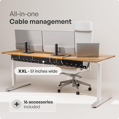 Cable Management under Desk, Set of 3 - Black | Easy Under-Table Mounting Keeps Cables Organized, Includes 10 Cable Ties for a Clean and Tidy Office or Home Workspace.
