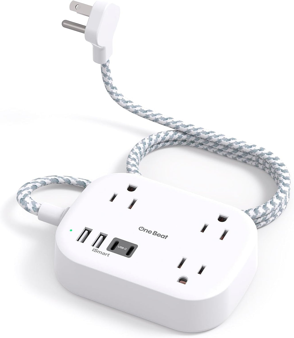 Cruise Essentials 2026, Travel Power Strip with USB C,Flat Plug 3Ft