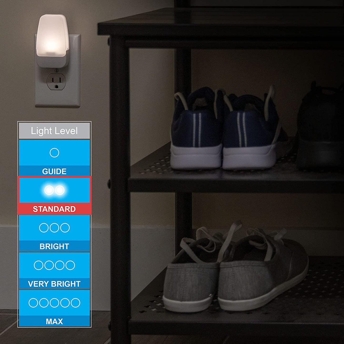 GE Plug in Night Light with Dusk to Dawn Sensor, 8 Pack | Night Lights Plug into Wall, Warm White 3000K Light for Bedroom, Bathroom, and Nursery, UL Certified, Energy Efficient